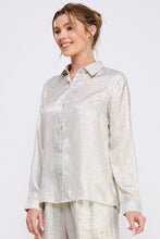 Load image into Gallery viewer, Long Sleeve Brushed Satin Button Front Shirt
