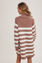 Load image into Gallery viewer, Stripe Turtleneck Sweater Dress
