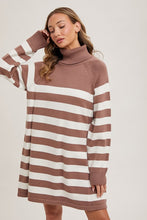 Load image into Gallery viewer, Stripe Turtleneck Sweater Dress
