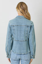 Load image into Gallery viewer, Washed Denim Peplum Jacket
