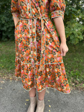 Load image into Gallery viewer, Autumn Puff Sleeve Midi Dress
