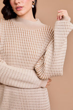 Load image into Gallery viewer, Cable Knit Mock Neck Sweater Dress
