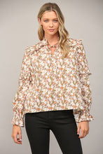 Load image into Gallery viewer, Cream Ruffle Detail Neck Blouse
