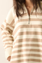 Load image into Gallery viewer, Half Zip Stripe Sweater Tunic
