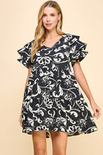 Load image into Gallery viewer, Beatrice Abstract Ruffle Dress
