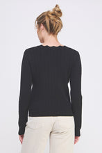 Load image into Gallery viewer, Pointelle Scallop V Neck Sweater
