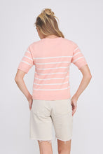 Load image into Gallery viewer, Soft Fine Gauge Short Sleeve Preppy Striped Top
