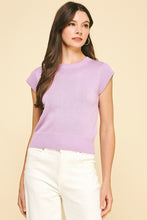 Load image into Gallery viewer, Violet Pink Cap Sleeve Knit Top
