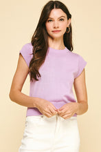 Load image into Gallery viewer, Violet Pink Cap Sleeve Knit Top
