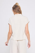 Load image into Gallery viewer, Ribbon Embroidered Soft Linen Button Up

