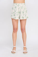 Load image into Gallery viewer, Green Flora Printed Soft Linen Shorts

