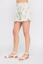 Load image into Gallery viewer, Green Flora Printed Soft Linen Shorts
