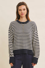 Load image into Gallery viewer, Relaxed Fit Textured Strip Mix Sweater
