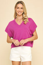 Load image into Gallery viewer, V Neck Cap Sleeve Sweater
