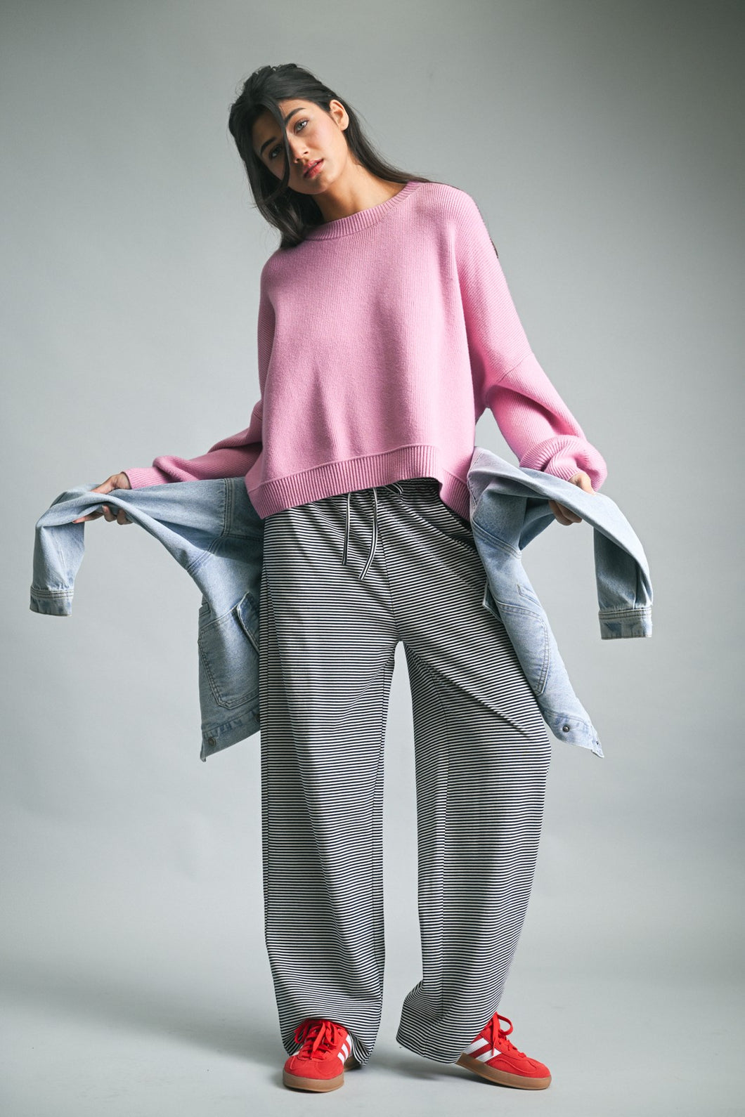 Drop Shoulder Yarn Sweater