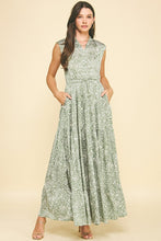Load image into Gallery viewer, Olive Print Tiered Maxi Dress
