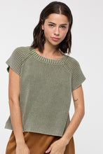 Load image into Gallery viewer, Washed Short Sleeve Sweater Top
