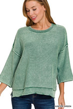 Load image into Gallery viewer, Washed 3/4 Sleeve Boxy Sweater
