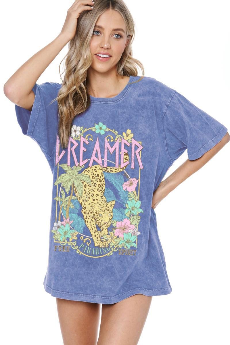 Dreamer Paradise Leopard Graphic Tee