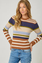 Load image into Gallery viewer, Color Block Striped Sweater Top
