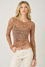 Load image into Gallery viewer, Mesh Print Lettuce Hem Top

