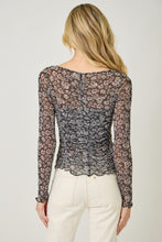 Load image into Gallery viewer, Mesh Print Lettuce Hem Top
