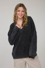 Load image into Gallery viewer, Washed Mock Neck Long Sleeve Knit Pullover Sweater
