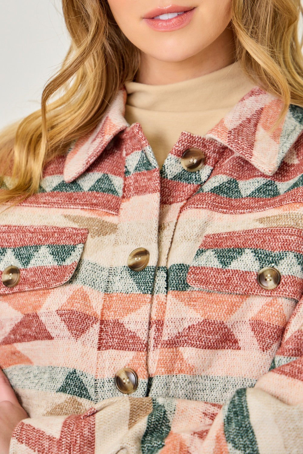 Aztec Print Shacket
