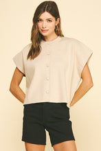 Load image into Gallery viewer, Cap Sleeve Button Down Sweater
