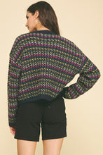 Load image into Gallery viewer, Multi Color Knit Crop Sweater
