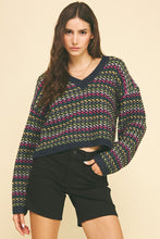 Load image into Gallery viewer, Multi Color Knit Crop Sweater
