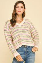 Load image into Gallery viewer, Multi Color Knit Crop Sweater
