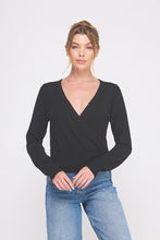 Load image into Gallery viewer, Pointelle Scallop Trim Cross Over Sweater
