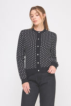 Load image into Gallery viewer, Soft Sweater Polka Dot &amp; Pearl Buttons Cardigan
