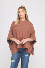 Load image into Gallery viewer, Fine Gauge Cable Knit Mock Neck Poncho Sweater
