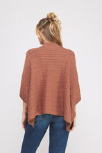 Load image into Gallery viewer, Fine Gauge Cable Knit Mock Neck Poncho Sweater
