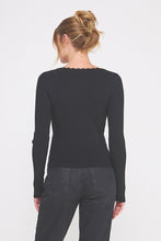 Load image into Gallery viewer, Fine Gauge Square Neck With Lace Trim
