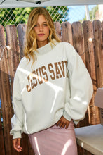 Load image into Gallery viewer, Cross &amp; Jesus Saves Reversible Mockneck Sweatshirt
