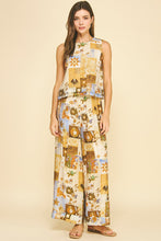 Load image into Gallery viewer, Sleeveless Back Button Down Top &amp; Wide Leg Pant Set
