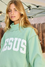 Load image into Gallery viewer, Jesus Embroidered Mock Neck Sweatshirt
