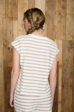Load image into Gallery viewer, Stripe Round Neck Short Sleeve Knit Top &amp; Drawstring Wide Leg Knit Pants

