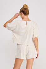 Load image into Gallery viewer, Floral Embroidered Soft Linen Dolman Top
