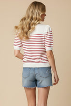 Load image into Gallery viewer, Striped Short Sleeve Sweater
