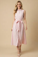 Load image into Gallery viewer, Light Pink Button Down Flared Dress

