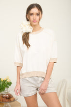 Load image into Gallery viewer, Contrast Trim Raglan Short Sleeve Knit Top
