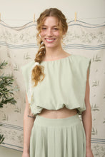 Load image into Gallery viewer, Sleeveless Balloon Crop Top &amp; Box Pleated Midi Skirt Set
