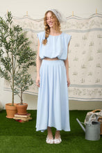 Load image into Gallery viewer, Sleeveless Balloon Crop Top &amp; Box Pleated Midi Skirt Set
