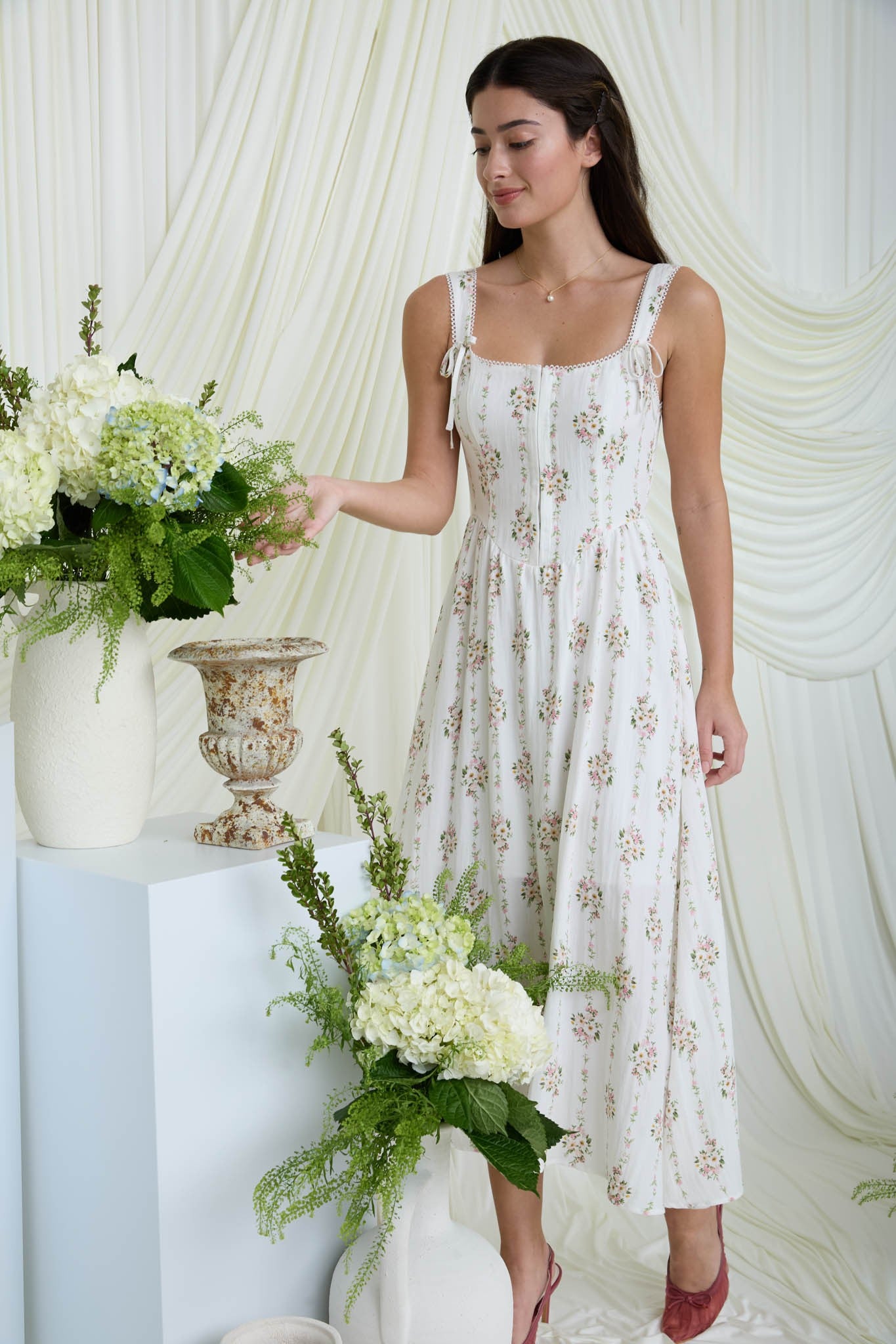 chinese dress ladies Just Feels Right Fuchsia Pink Floral Maxi Dress – Shop the Mint main image 0