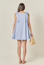 Load image into Gallery viewer, Powder Blue Bow Sleeveless Mini Dress
