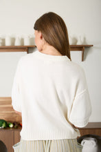 Load image into Gallery viewer, Round Neck Button Down Drop Sleeve Sweater
